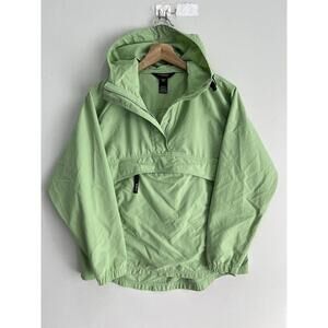 Vintage Womens LL Bean Pullover Jacket Anorak hooded green
